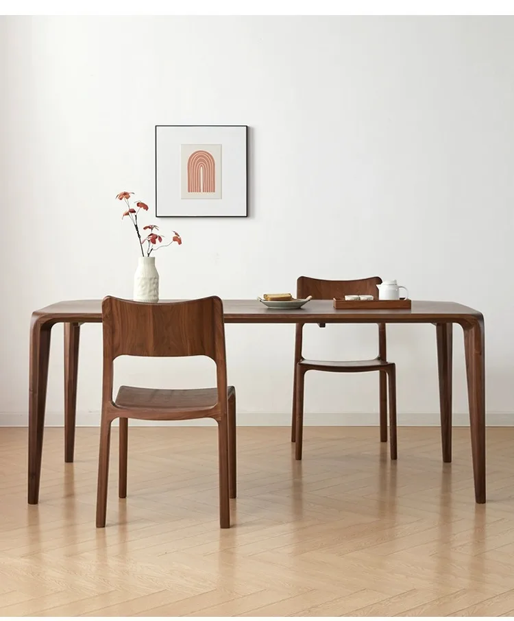 LMM rettangolare leggero lusso semplice casa moderna tutto in legno massello tavolo da pranzo mobili da scrivania in legno