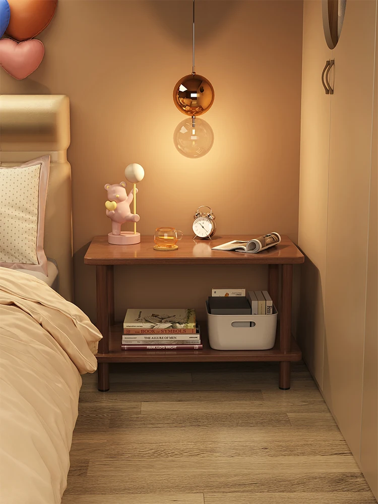 

Bedside table Shelf Simple modern household bedroom Small rental house Storage locker Extremely narrow bedside cabinet