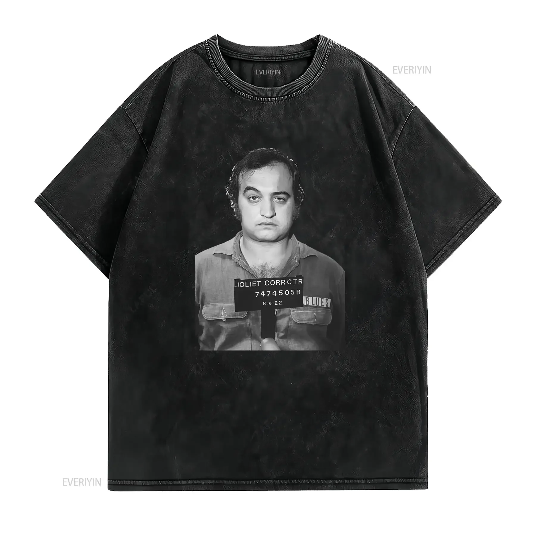 Vintage Retro Blues Brothers Mugshot Print Casual Streetwear T Shirt vintage Washed designer clothes Breathable homme