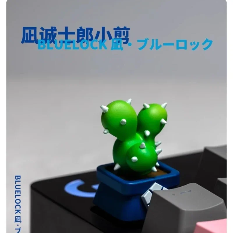 Nagi Seishiro The Cactus Keycaps Resin 3D Printing with Manual Coloring Keycaps for Mechanical Keyboard Cute Custom Key Caps