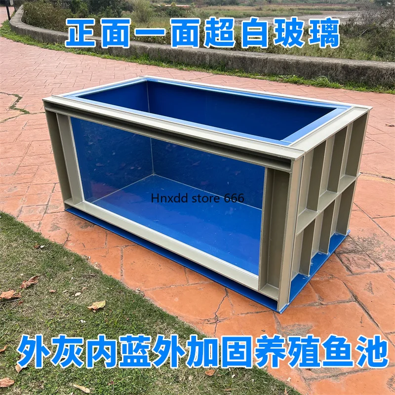 outer reinforced double-layer plate, large-scale aquaculture ornamental ultra-white glass transparent koi fish pond