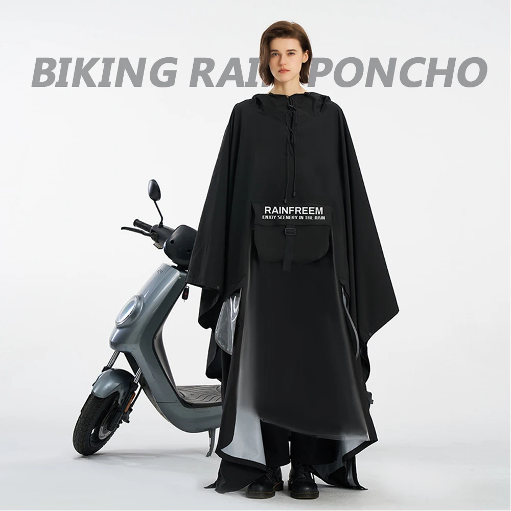 

Motorcycle Raincoat Waterproof Long Raincoat for Adults Men Women Windproof Durable Thickened Material Electric Bike Rainwear