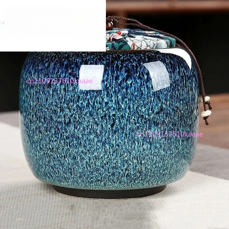 

Ceramic Tea Caddy Sealed Moisture Proof Storage Jar Decorative Candy Container Tea Organizer Kitchen Storage Tank
