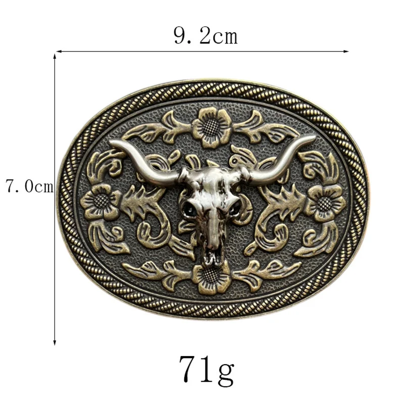 Zinc alloy bull head belt buckle Western cowboy European