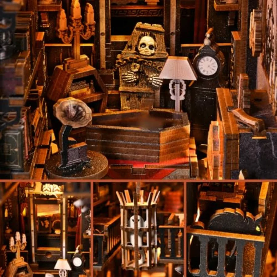 لتقوم بها بنفسك كتاب الزاوية عدة منزل مصغر دمية عدة للكبار والمراهقين كتاب الزوايا أطقم للبالغين Booknook Bookend زقاق نموذج البناء #5