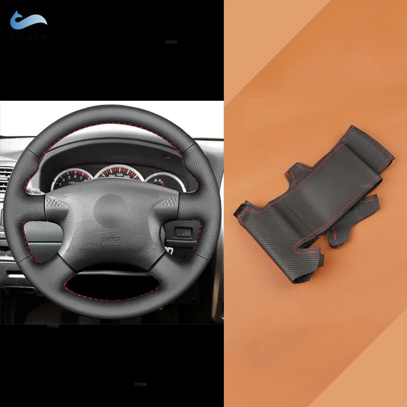 Steering Wheel Perforated Leather Cover For Nissan Almera N16 2000-2006 X-Trail T30 Primera P12 2001-2007 Terrano 2 Pathfinder
