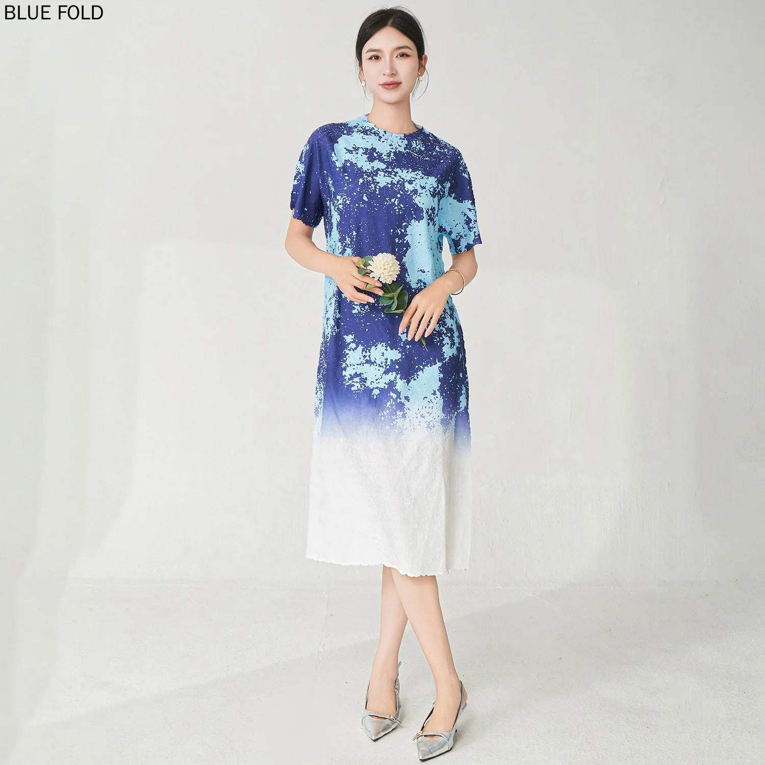 

Платье Miyake PLEAT, свободное женское летнее платье большого размера для пожилых людей, новое модное универсальное летнее платье средней длины