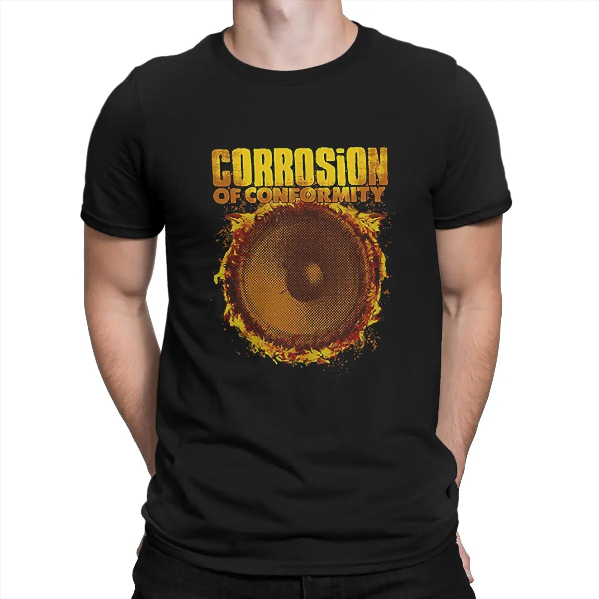 Corrosion Of Conformity COC Newest TShirt for Men Fire Round Collar Pure Cotton T Shirt Hip Hop Birthday Gifts Streetwear