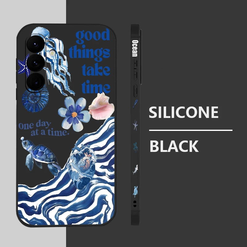 كول المحيط السلاحف تصميم قضية الهاتف لسامسونج غالاكسي A56 A17 A16 A36 A55 A54 A15 S25 S24 FE S22 S23 S24 الترا زائد غطاء من البولي يوريثان #2