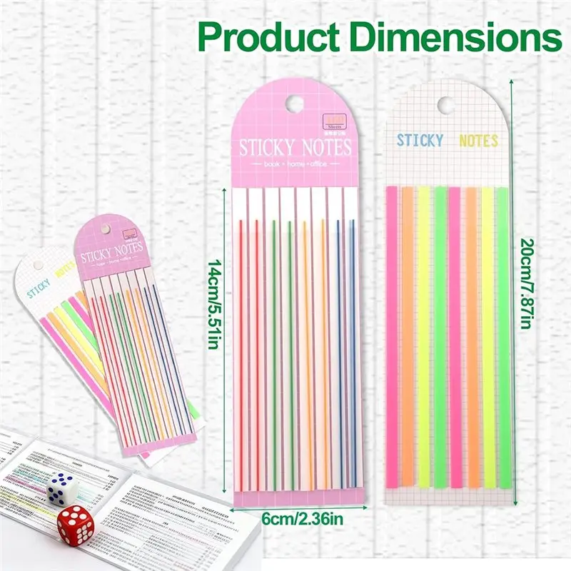 Mahjong Finder Notes 1280 Pcs Highlighter Line Writable Sticky Strips Tape For Mah Jong Card Rule Marker Reader Assistant-AT48