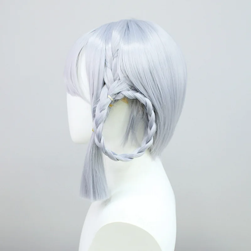 Piaoyi asli cos God abu-abu kepang wig Cosplay Tuhan Li Ling Hua bunga kulit baru huruf cos wig Qi Liu Hai simulasi atasan kulit kepala