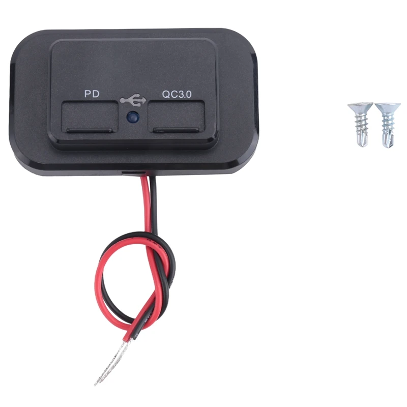 USB+PD Car Charger Socket 12V/24V USB Charging Splitter Outlet Power-Adapter for Motorcycle -Truck ATV Boat Car RV
