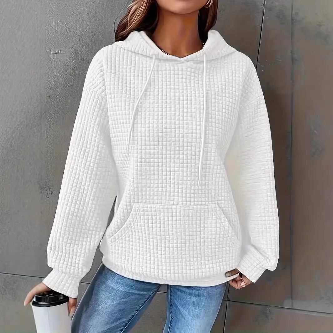 Hooded Long Sleeve Hoodie Regular Length Japanese Korean Casual with Regular Fit Round Neck Pullover Autumn Women Hoodie