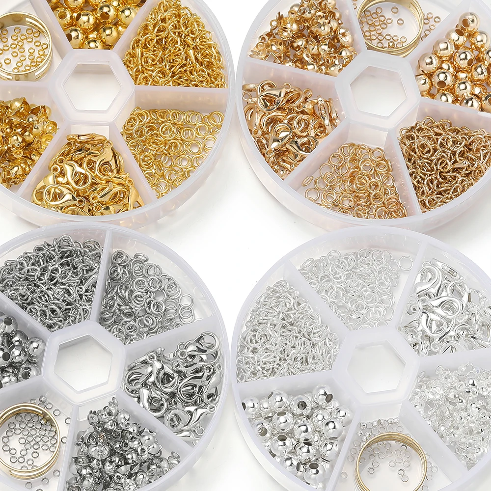 261 teile/schachtel Schmuck Erkenntnisse Kits Karabinerverschluss Jump Ringe Stecker Verschluss Crimp End Perlen für DIY Schmuck Machen Zubehör