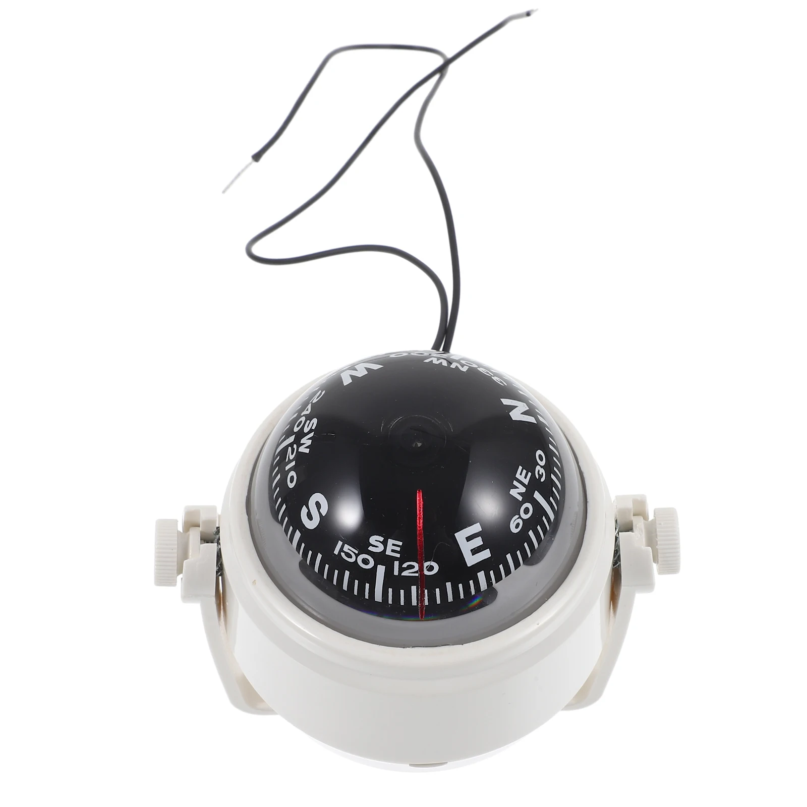 

Car Boat Compass Guide Ball White Dashboard Mount Direction Navigation Acrylic Durability Practicality Driving Style Ornament