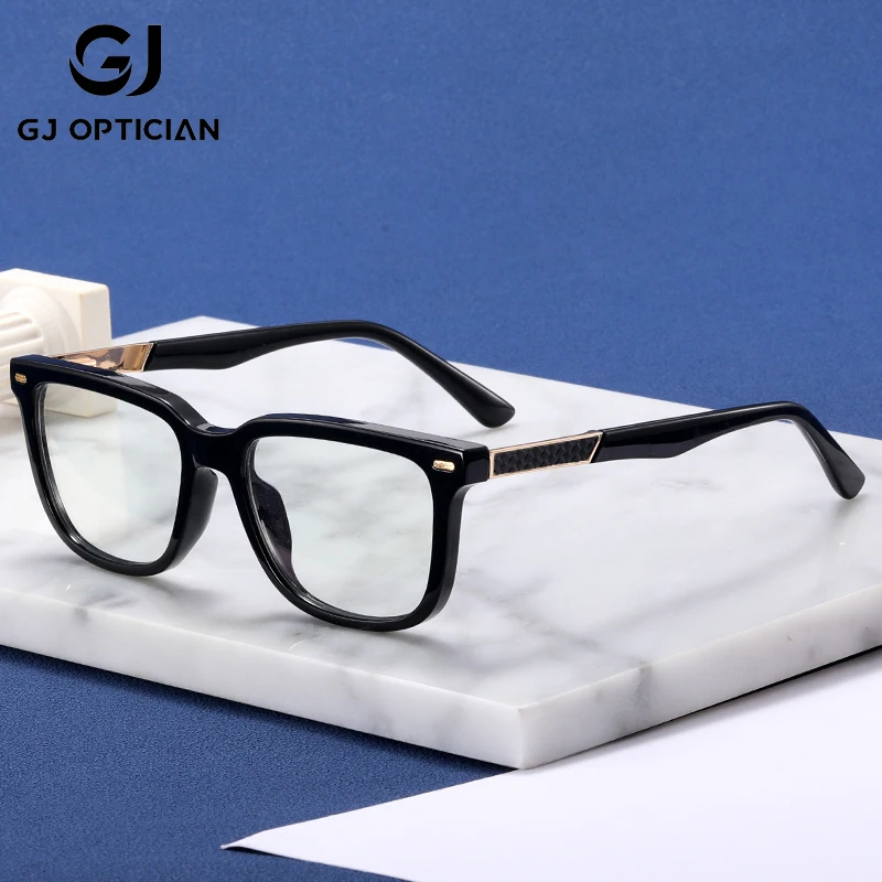 

GJ OPTICIAN модные пластиковые титановые квадратные очки оптические очки по рецепту универсальные анти-синий свет очки для чтения для близорукости