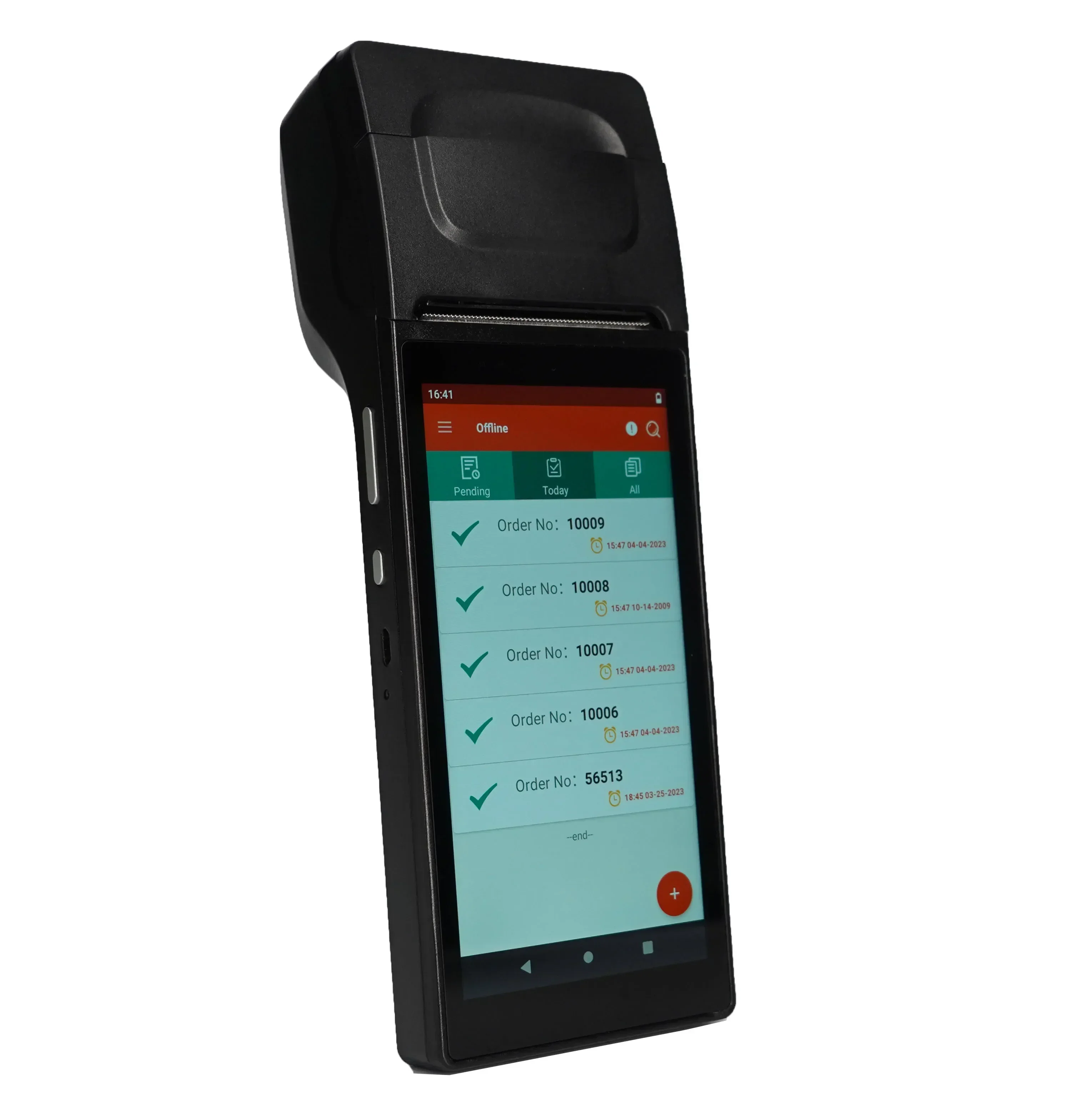 

restaurant ticket pos machine with loud speaker android handheld pos termin thermal printer