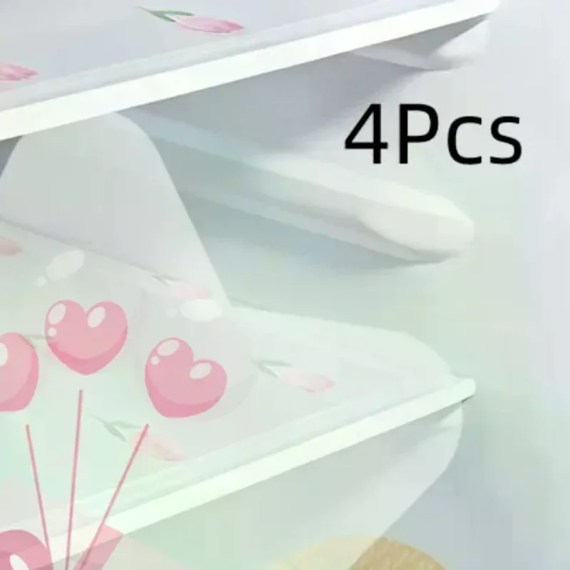 4Pcs Anti-Slip Drawer Liner With Tulip Pattern Waterproof EVA Fridge Pad Anti-oil Kitchen Placemat