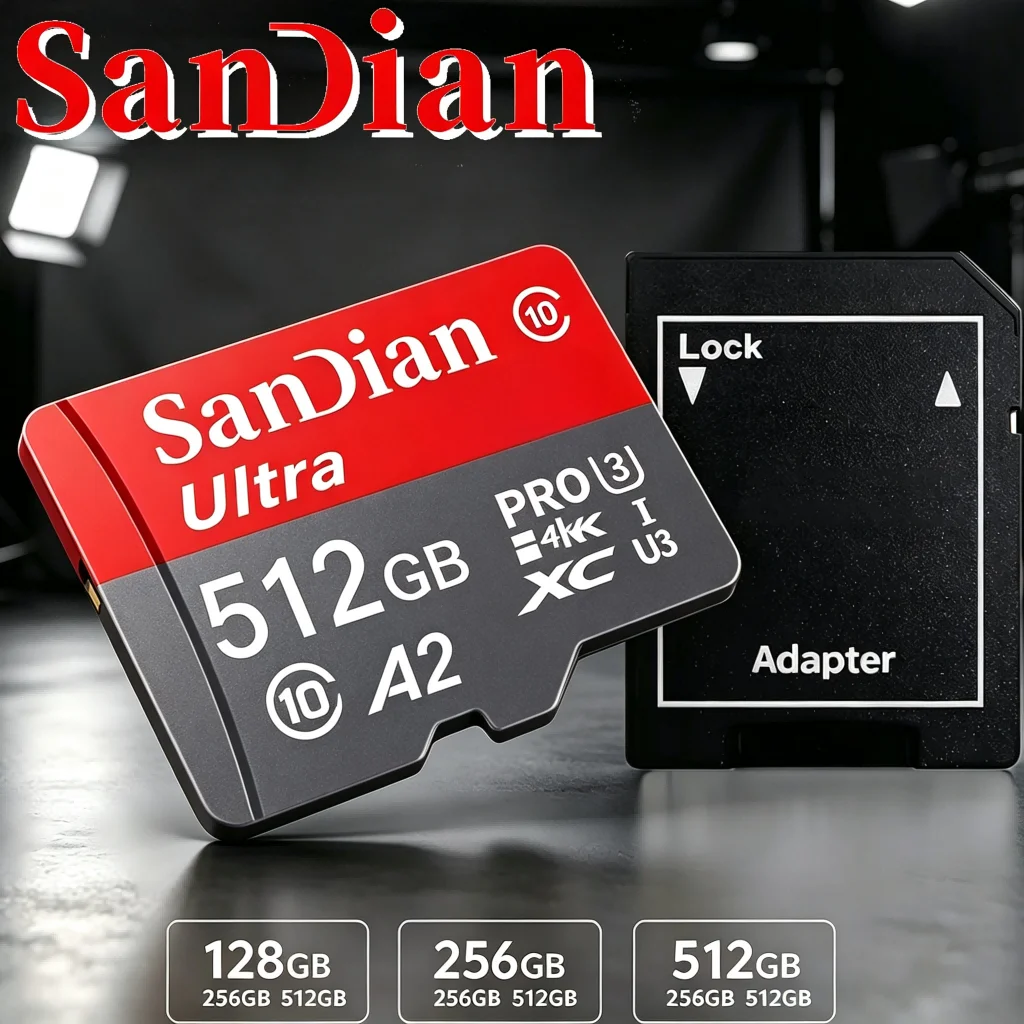 256GB 128GB 512GB Secure SD Cards Memory Card Micro TF SD Card TF Cards Drop Proof A2 for Drone/Phone/Desktop/GPS/MP3 Player