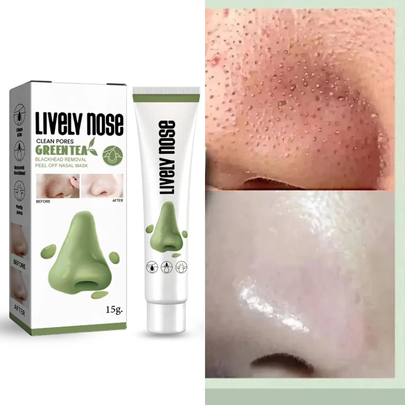 Krem do usuwania zaskórników z nosa, zwężający pory, naturalny roślinny preparat do oczyszczania porów, głęboka maska do czyszczenia nosa, pielęgnacja skóry twarzy.