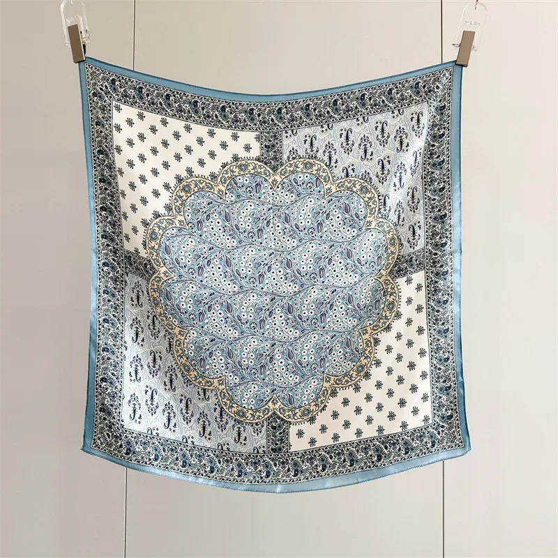 

100% Silk Paisley Scarf Shawl New Arrival Spring/Summer Luxury Mulberry Silk Square Scarf Soft Floral Pattern Elegant Silk Scarf