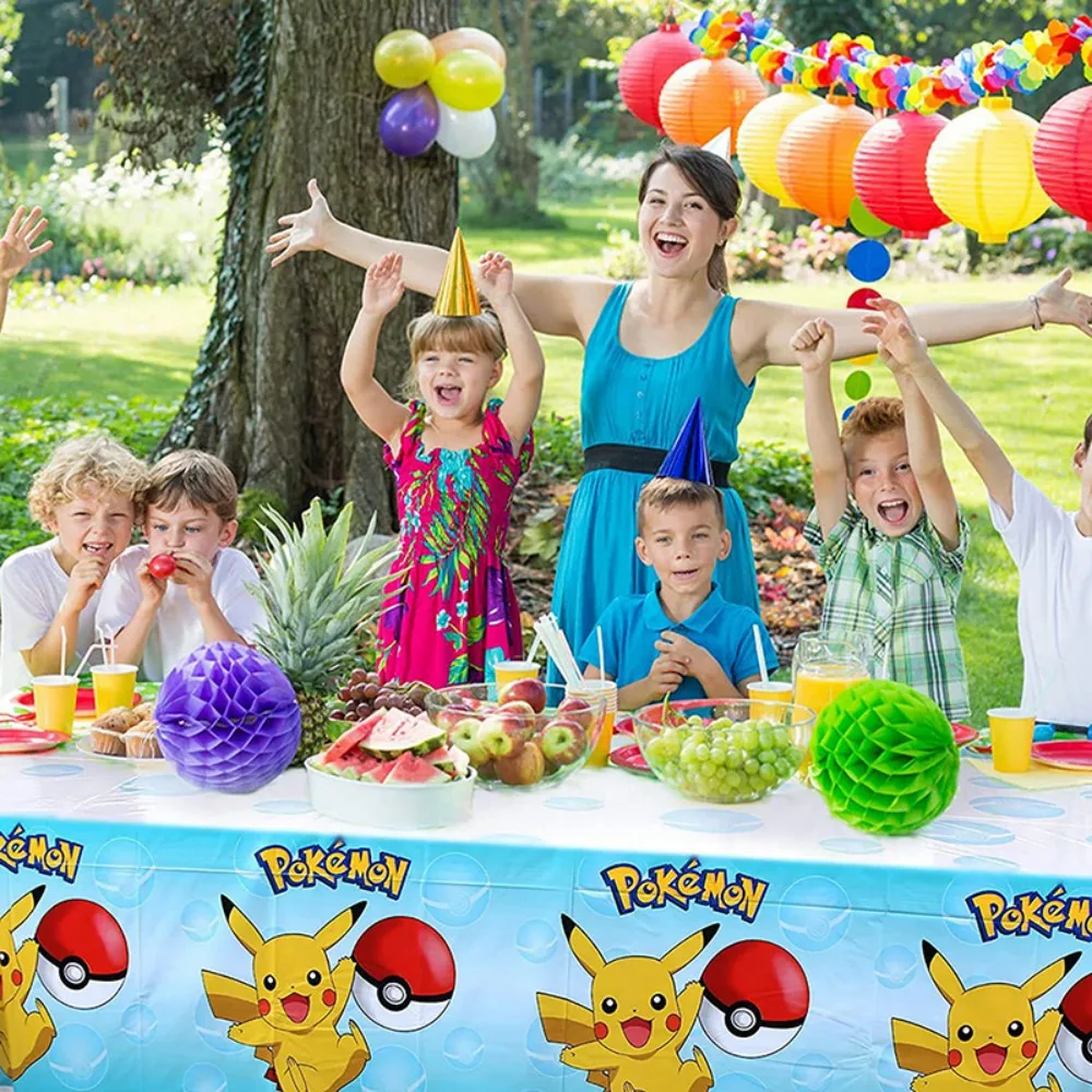 Pokemon Geburtstag Party Dekorationen Pikachu Luftballons Papier Geschirr Teller Kulissen Topper Baby Dusche Kinder Junge Party Supplies