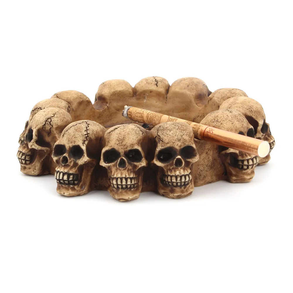 Creative Funny Skull Ashtray Cigarette Tray Container Resin Smoking Accessories Hotel Office Decoration Pretty Cool Ashtray