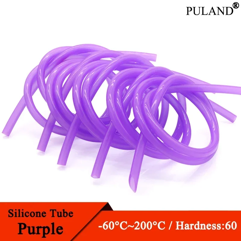 1/5/10M Food Grade Purple Silicone Rubber Hose 2x4mm 3x5mm 4x6mm 4x7mm 5x7mm 6x8mm Flexible Nontoxic Silicone Tube