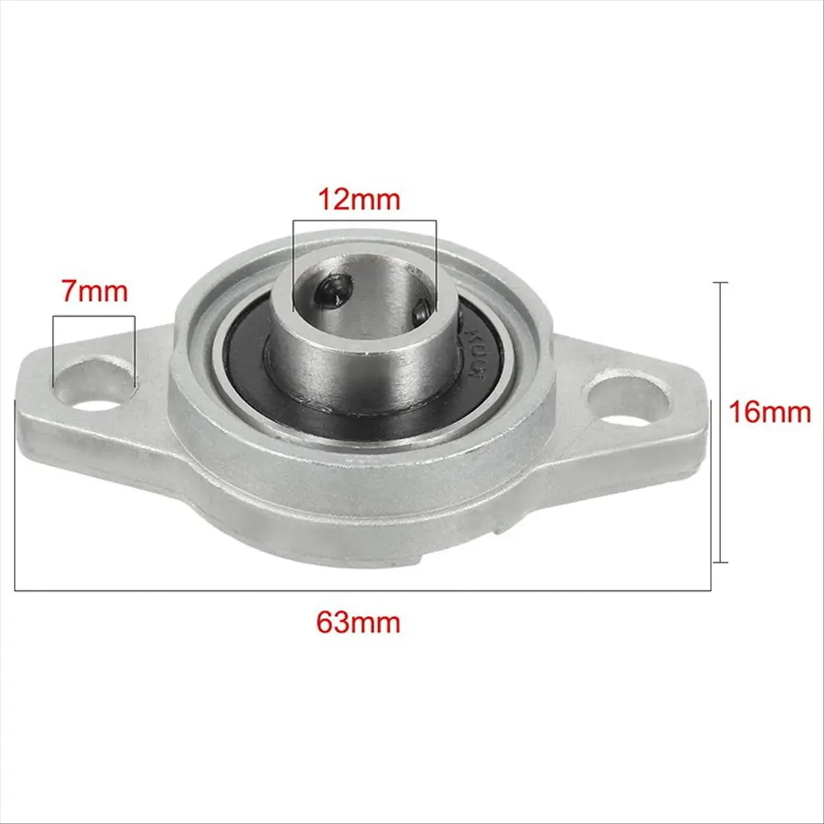 BHBL 4 Peças KFL001 12mm Rolamento de Bloco Autocompensador de Liga de Zinco com Flange e Carcaça Rômbica