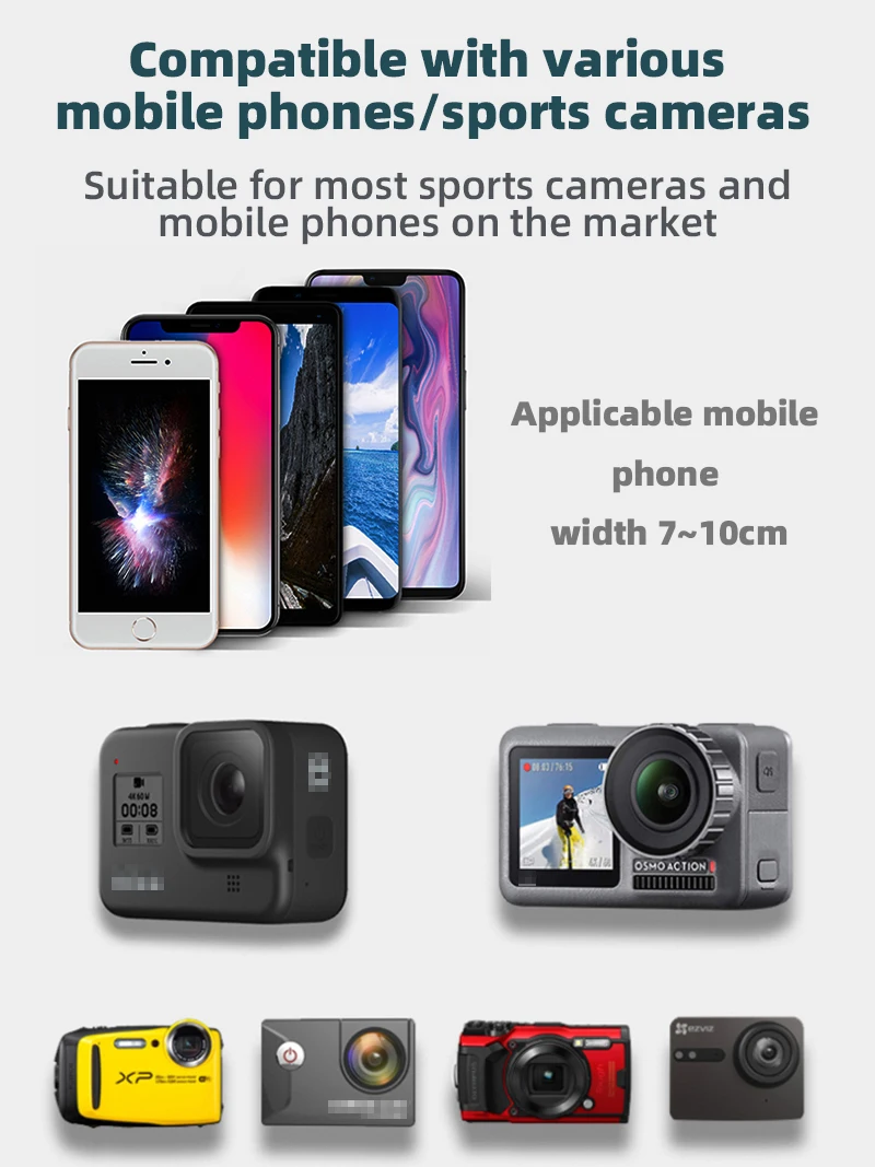 Uchwyt na telefon komórkowy z paskiem na głowę i uchwytem na telefon komórkowy do Gopro iphone Xiaomi Huawei Samsung do POV i Vlog — zdjęcie 6