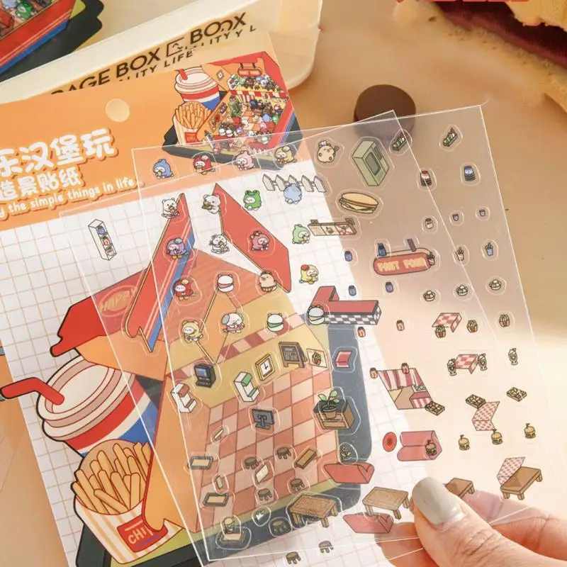 

3D Wall Stickers Make Your Own Miniature Shop Scene Decal Creative Decoration for House Room Notebook Scrapbook