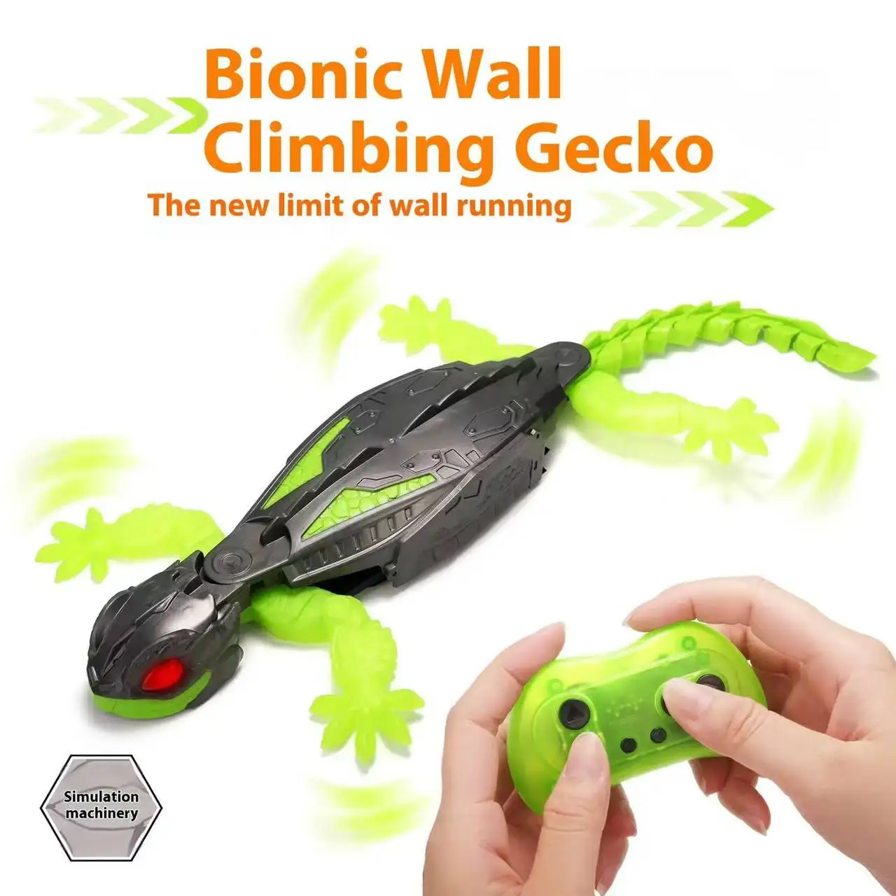 

Remote Control Wall Crawler Gecko with LED Eyes 360° Spin RC Robot Lizard Climbs up Walls Climbing Chameleon for Kids Toy Gift