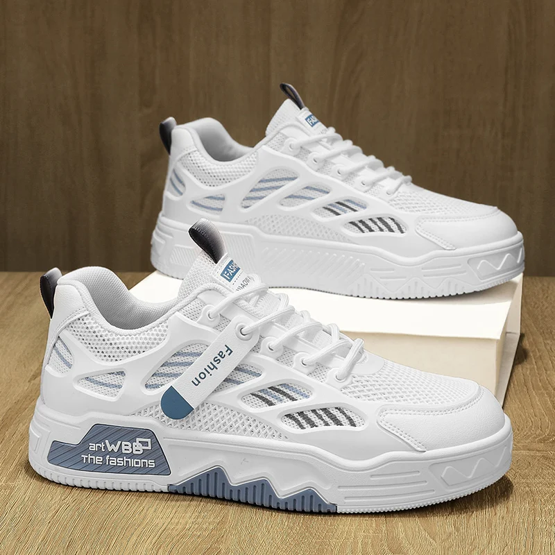 

Мужские повседневные кроссовки для студентов, на все сезоны, новые, дышащие, с мягкой подошвой, противоскользящие, для прогулок на улице, модные спортивные туфли на плоской подошве.