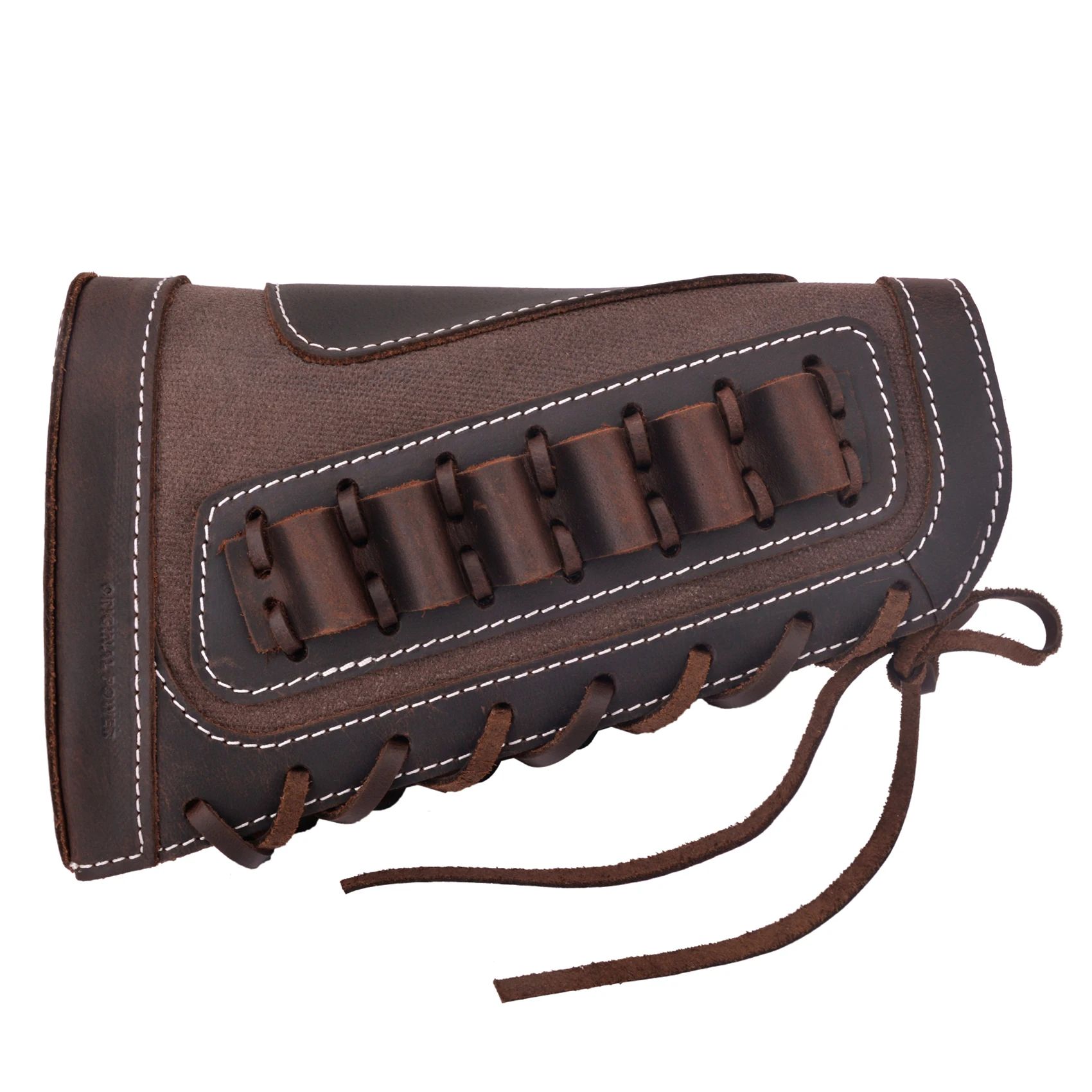 Handmade Leather Rifle Buttstock Gun Cartridge Ammo Holder Canvas Ammo Carrier Pouch For .308 .30-06 .45-70 .40-65