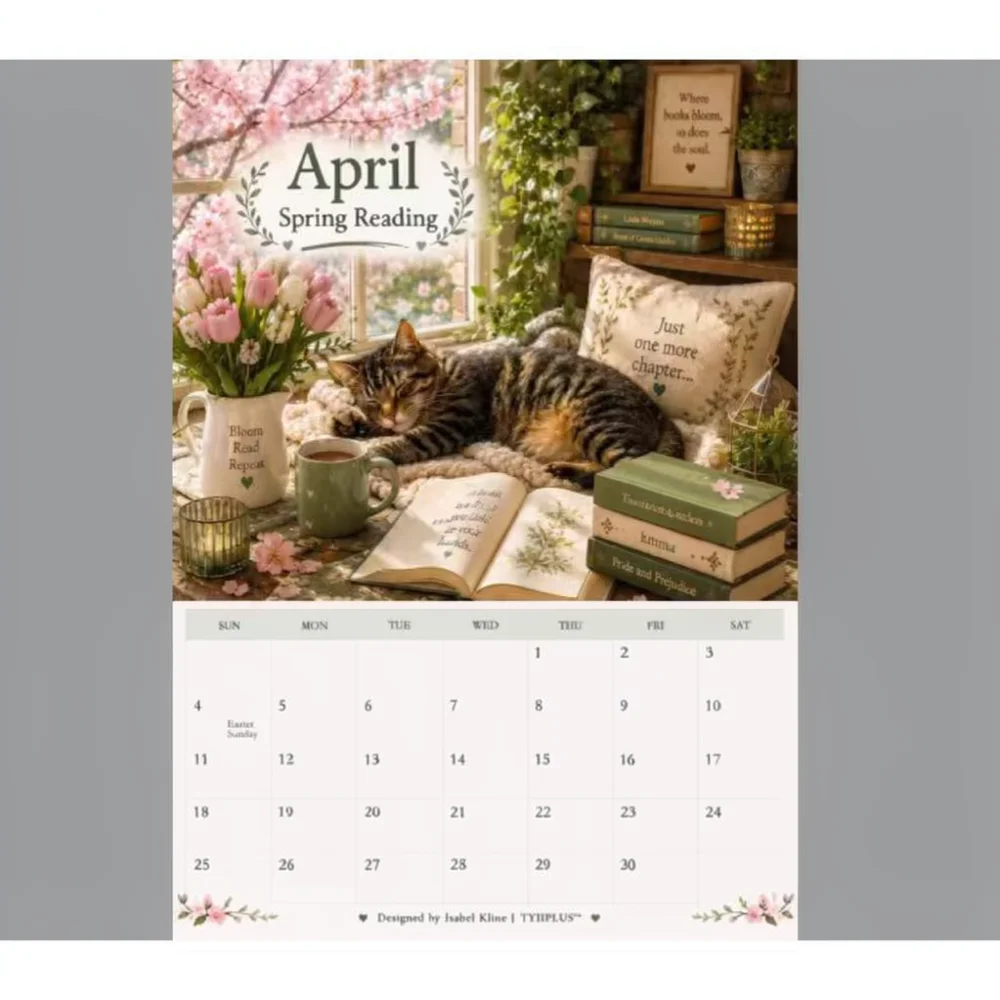 Creative 2027 Cat Illustration Desk Calendar Paper Planner Organizer Useful Stationery For Office Room School Supplies
