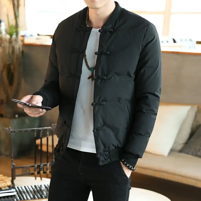 Winter KPOP Fashion Style Harajuku Slim Fit Tops Loose All Match Casual Thickening Outerwear Retro Button Long Sleeve Padded