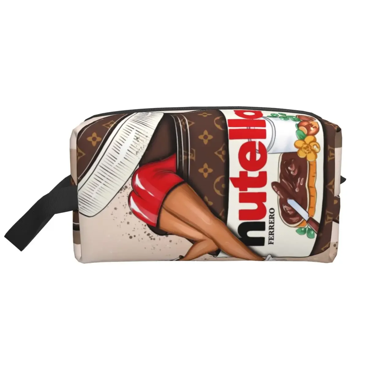2025 novo estilo personalizado itália nutellas saco de higiene pessoal para mulheres maquiagem organizador cosméticos senhora beleza armazenamento dopp kit caixa
