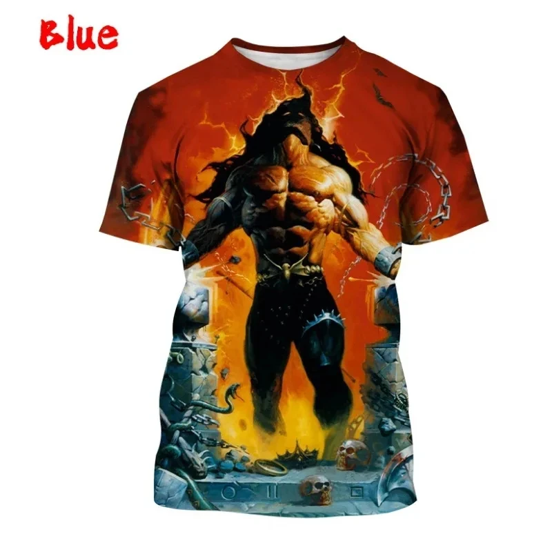 New Hot Manowar Punk Style Rock 3D Print T-shirts Summer Men Women Unisex Casual Hip Hop Short Sleeve Tee Top Oversized Clothing