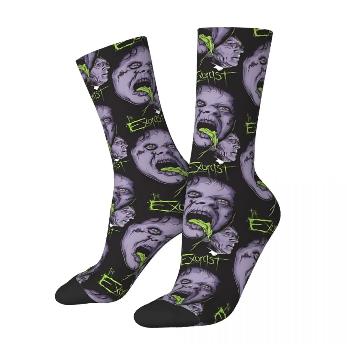 Hip Hop Vintage Possessed Crazy Men\'s Socks Horror Movies Unisex Harajuku Seamless Printed Funny Happy Crew Sock Boys Gift