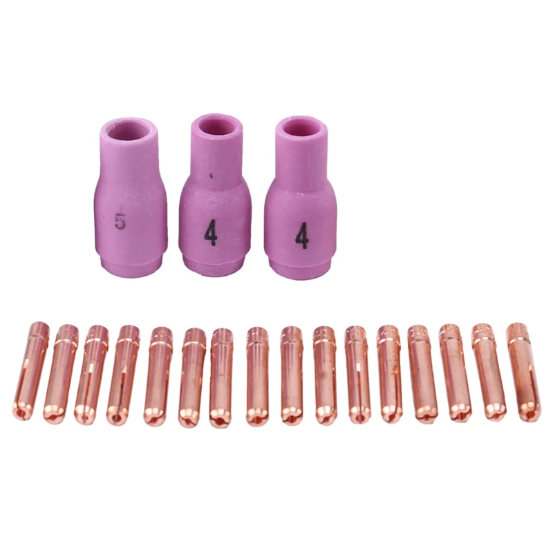 A98E-24Pcs Argon TIG Welding Torch Consumable TIG Tungsten Electrode Collet Alumina Nozzle For WP9 WP9V WP9FV TIG Torch