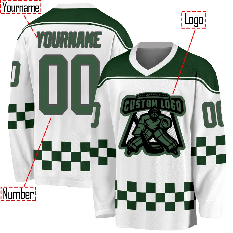 

Personalized Plaid Hockey Jersey Custom You Name Number Women Men Hockey Jersey Competition Training Jerseys