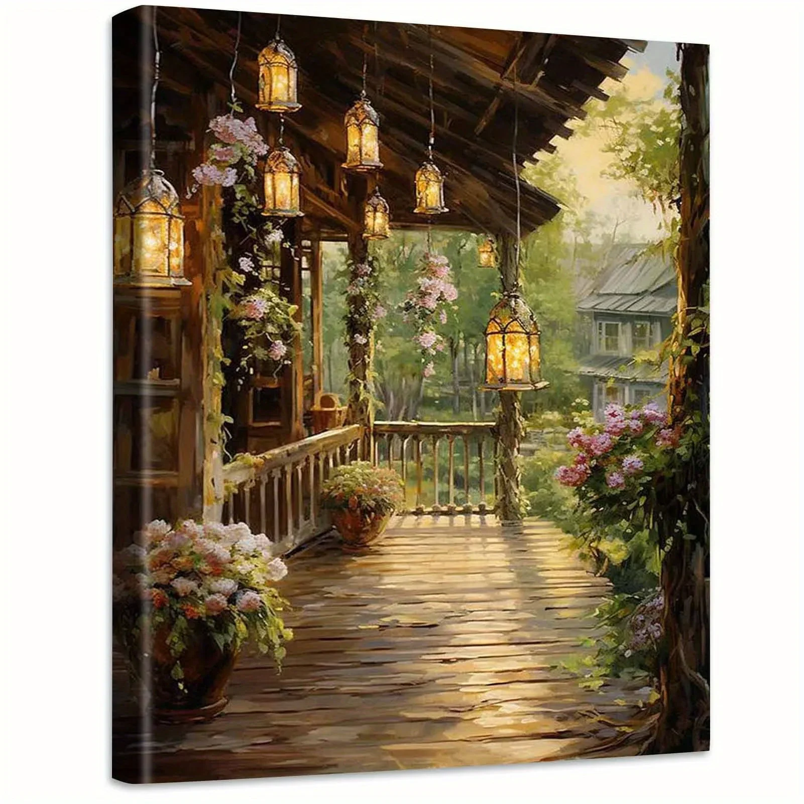 Paint By Numbers Kit for Adults Beginners - 15.75x19.68in/40x50cm Color Canvas, Easy DIY Wooden House Corridor Theme Acrylic