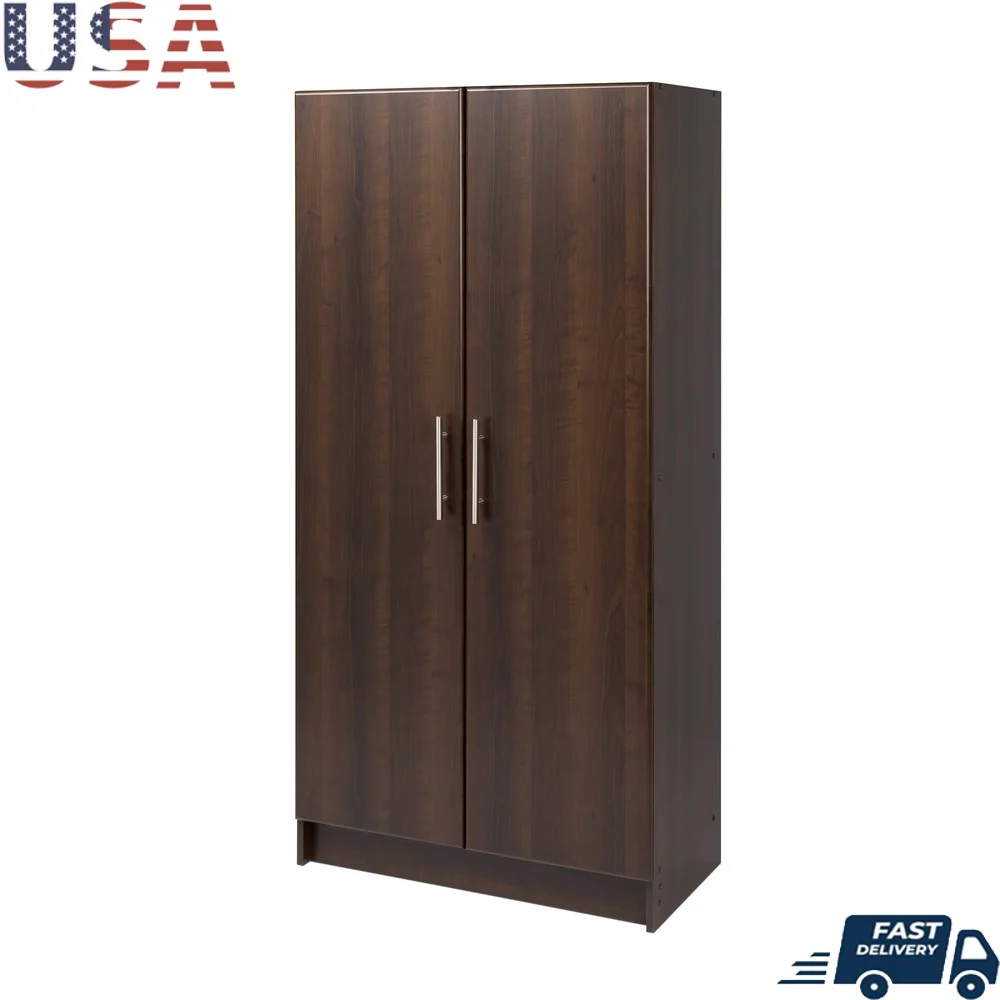 

Adjustable Storage Cabinet Freestanding Tall Garage Pantry Organizer with 2 Doors and Adjustable Shelves Home Office Kitchen