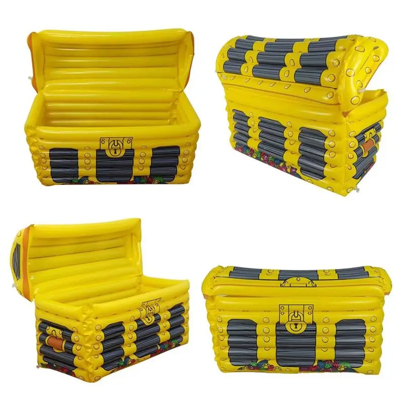 ABUN Inflatable Treasure Chest Ice Bucket Cooler for Drinks Party Hawaii Beach Pirate Theme Festive Gift Box PVC