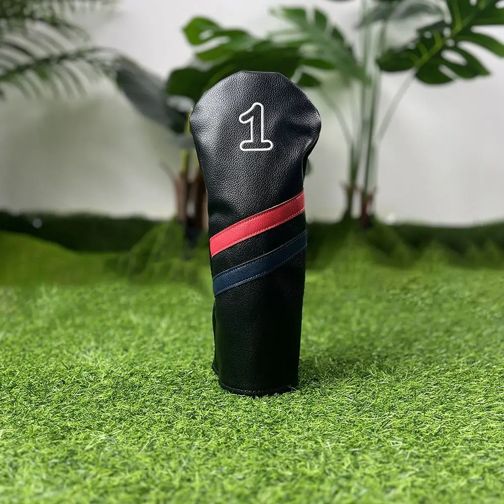 Double Line Golf Head Cover Digital Label PU Leather Golf Club Protector Sports Style Waterproof Wood Headcover Outdoor Sports