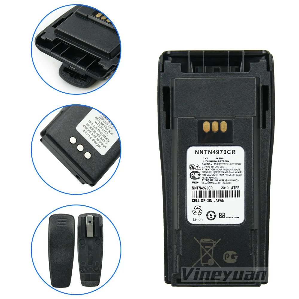 NNTN4970CR 7.4V 1800mAh Li-ion Battery for Motorola CP140 CP150 CP160 DEP450 XiR P3688 GP3688 Two Way Radio Replacement Battery