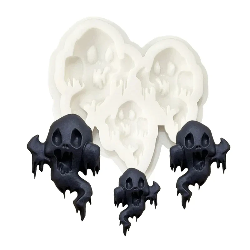 1/5pcs 2026 New Model Ghost Halloween Silicone Sugarcraft Mold Resin Tools Cupcake Baking Mould Fondant Cake Decorating Tools