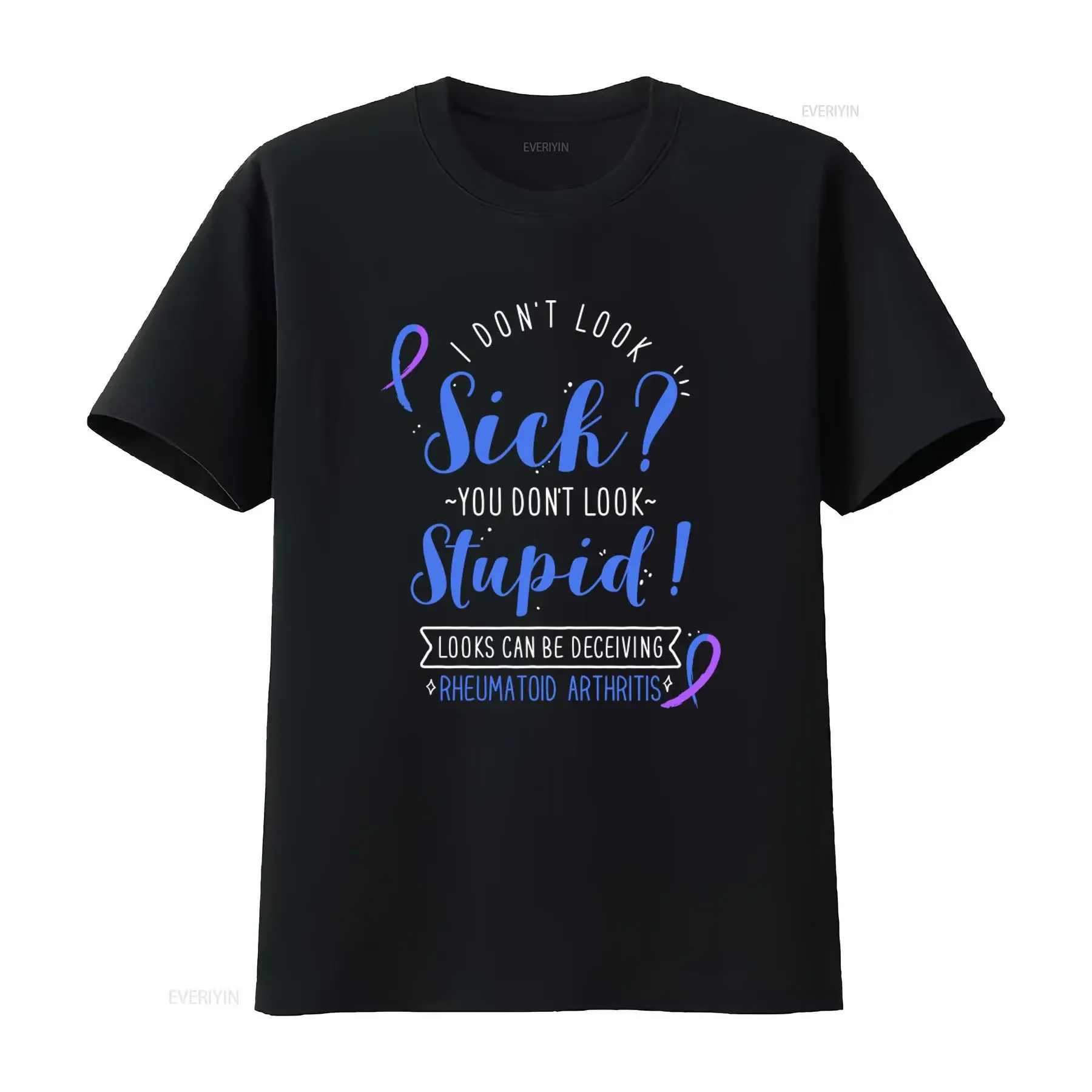 Rheumatoid Arthritis T Shirt I Don't Look Sick You Stupid Funny Chronic Illness Awareness with Ra Ribbon Design vintage Washed