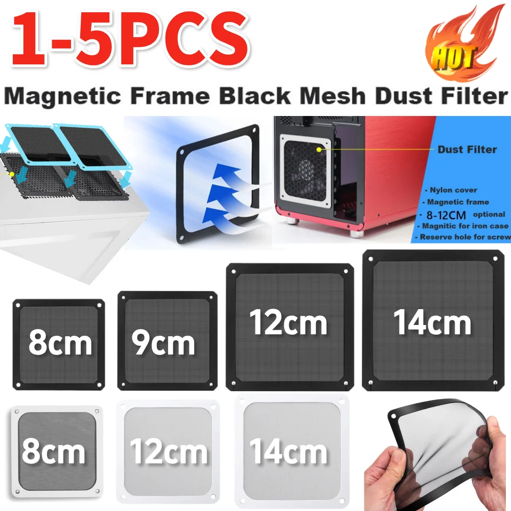 

Магнитная пылезащитная сетка-фильтр 8-14 см с отверстием для вентилятора и блока питания ПК