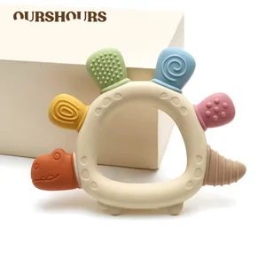 Mainan Gigi Silikon Dinosaurus Bayi BPA Gratis Mainan Kunyah Teether Perawatan Bayi Mudah Digenggam untuk Aksesori Bayi Hadiah Bayi Baru Lahir 8 dinosaurus rebor penjualan terbaik - №